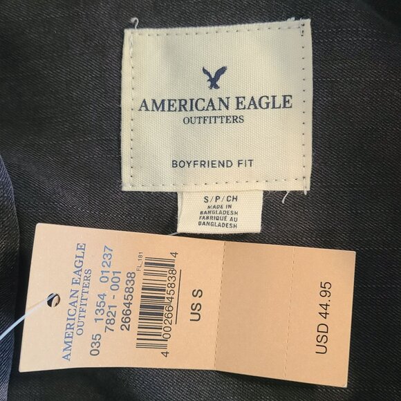 American Eagle Chambray Boyfriend Fit Button Up Shirt Womens Small Casual NEW - Picture 5 of 8